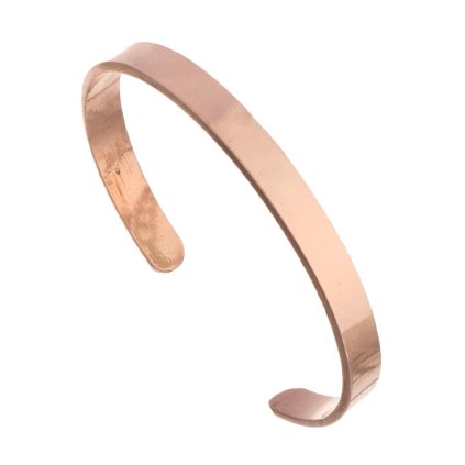 Měděný náramek hladký leštěný (šířka 7 mm)