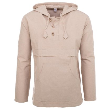 Pulover z pevné a odolné bavlny přírodní světlý