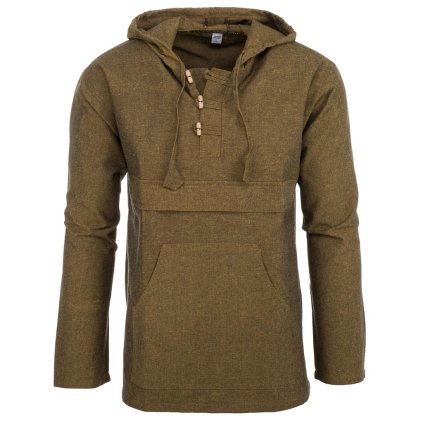 Pulover z pevné a odolné bavlny žlutozelený