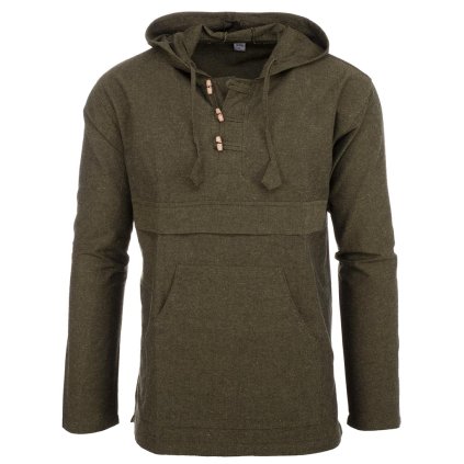 Pulover z pevné a odolné bavlny zelený