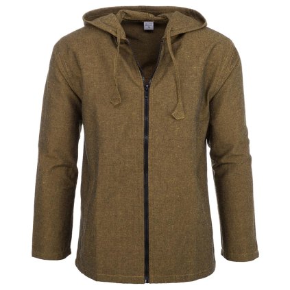 Propínací bunda z pevné a odolné bavlny žlutozelená