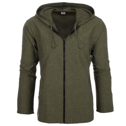 Propínací bunda z pevné a odolné bavlny zelená