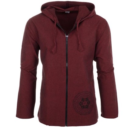 Propínací bunda z pevné a odolné bavlny Óm mandala vínová