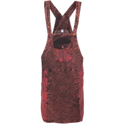 Stonewashové šaty na nastavovací ramínka červené