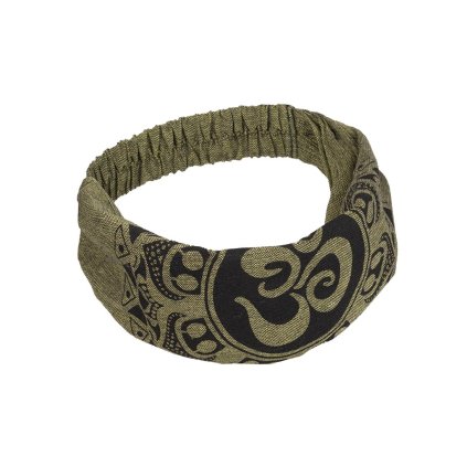 Látková čelenka do vlasů z bavlny Óm zelená