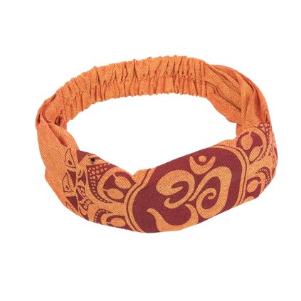 Látková čelenka do vlasů z bavlny Óm oranžová