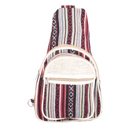 Ledvinková taška ze tkané bavlny červená