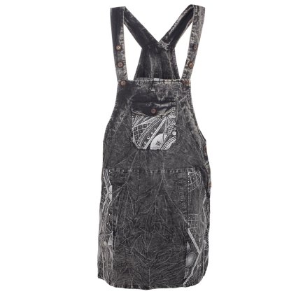 Stonewashové šaty na nastavovací ramínka šedé