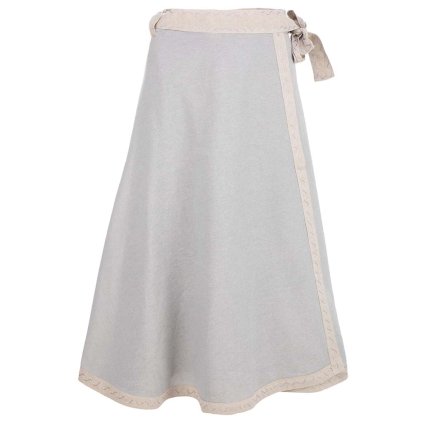 Dlouhá zavinovací sukně z bavlny jednobarevná světle šedá