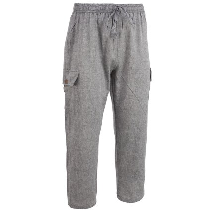 Klasické kalhoty z bavlny 5 kapes jednobarevné tmavě šedé