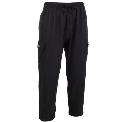 Klasické kalhoty z bavlny 5 kapes jednobarevné černé