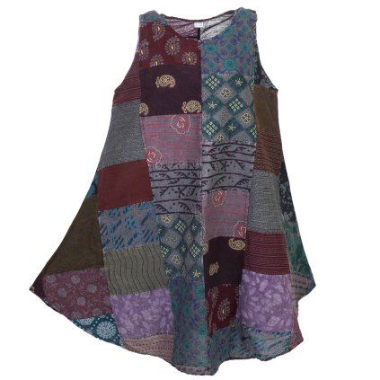 Patchworkové šaty ze stonewash bavlny Nagar šedé