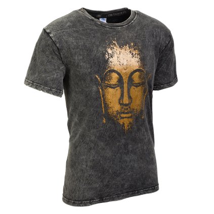 Pánské tričko stonewash Buddha šedé