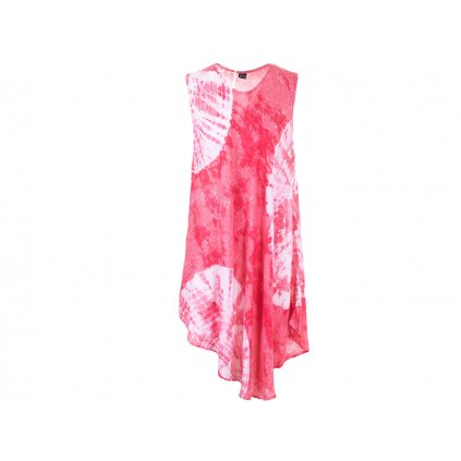 Batikované šaty z jemné viskózy květově červené