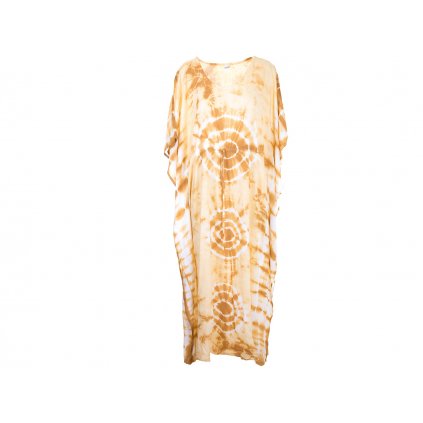 Lehoučký batikovaný kaftan pískově zlatý