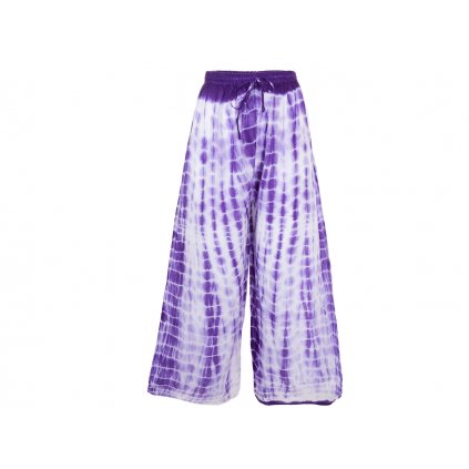 Jemňoučké batikované kalhoty fialkově fialové