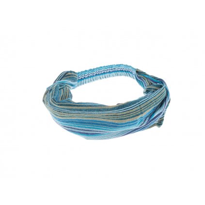 Šátek do vlasů pruhovaný světle modrý