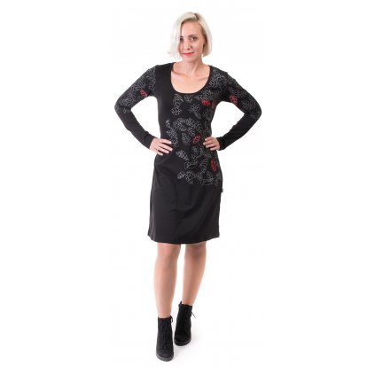 Černé podzimní šaty z organické bavlny