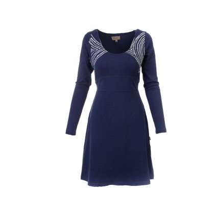 Šaty s dlouhým rukávem z organické bavlny modré