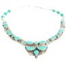 Kovový náhrdelník v tibetském stylu tyrkysový