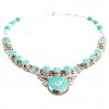 Kovový náhrdelník v tibetském stylu tyrkysový