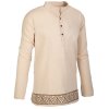 (XL) Indická kurta z bavlny s ručním tiskem světlá béžová