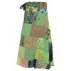 Zavinovací bavlněná sukně patchwork Nagar zelená