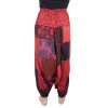 Bavlněné harémové kalhoty patchwork Nagar červené (netříděné)
