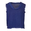 Třepená vestička z viskózové bavlny královsky modrá