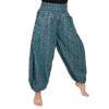 Indické kalhoty z jemné bavlny balun zelenočerné