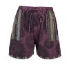 Bavlněné kraťasy stonewash Mandala tkané kapsy fialovovínové