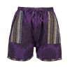 Bavlněné kraťasy stonewash Mandala tkané kapsy fialové