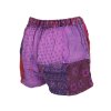 Krátké kraťasy z rayonu patchwork fialové