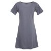 Šaty ze strečové bavlny s krátkým rukávkem šedé