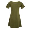 Šaty ze strečové bavlny s krátkým rukávkem zelené