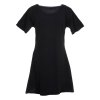 Šaty ze strečové bavlny s krátkým rukávkem černé