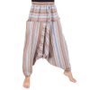 Harémové kalhoty z lehké bavlny pruhované barevné