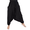 Harémové kalhoty z lehké bavlny černé
