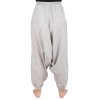 Harémové kalhoty z lehké bavlny světle šedé