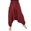 Harémové kalhoty z lehké bavlny vínové