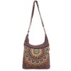 Nepálská taška z pevné bavlny Vyšívaná mandala 30 x 30 cm hnědá