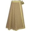 Dlouhá zavinovací sukně z bavlny pruhovaná zelená