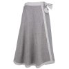 Dlouhá zavinovací sukně z bavlny jednobarevná tmavě šedá