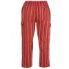 Klasické kalhoty z bavlny 5 kapes pruhované červené
