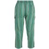 Klasické kalhoty z bavlny 5 kapes pruhované zelené