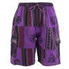 Kraťasy patchwork stonewash tisk fialové