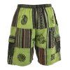 Kraťasy patchwork stonewash tisk zelené