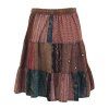 Středně dlouhá bavlněná sukně patchwork Nagar hnědá