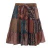Středně dlouhá bavlněná sukně patchwork Nagar hnědá