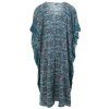 Dlouhý kaftan z umělého hedvábí modrozelený